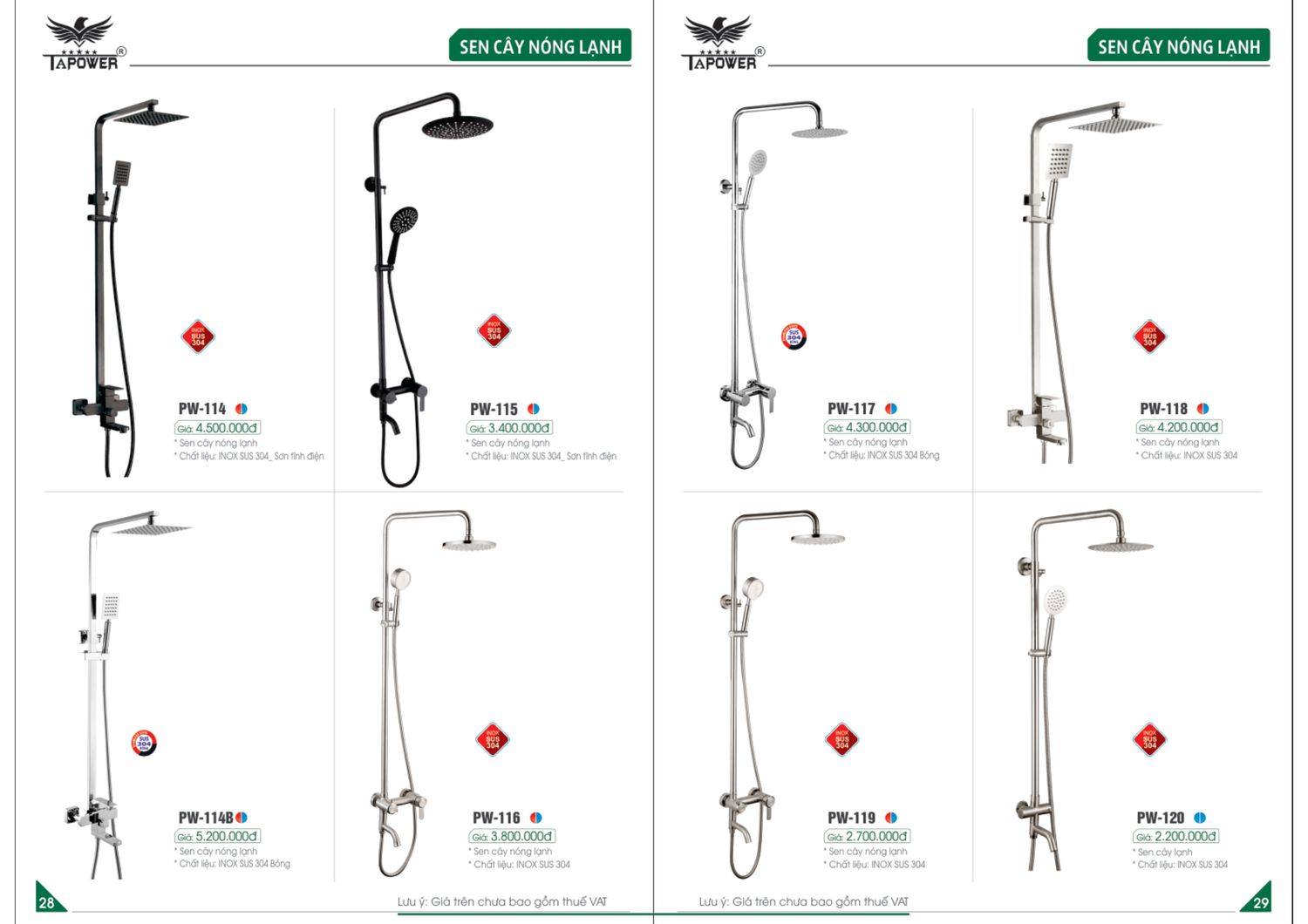 Thiết bị vệ sinh TAPOWER Catalogue và Bảng giá mới nhất /Page 15